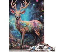 Puzzle astratto di cervi, difficile, 100% in cartone riciclato, per donne e uomini, regali per la festa del papà, 1000 pezzi (26x38 cm)