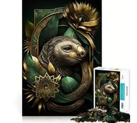 Puzzle astratto floreale con bradipo da 1000 pezzi per adolescenti, gioco di logica, passatempo rilassante, taglio perfetto, regalo classico 50x75cm
