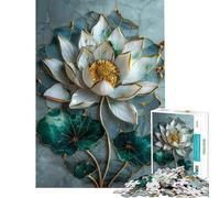 Puzzle astratto Kintsugi a 1000 pezzi per adulti con motivo loto gioco educativo e rompicapo per tutta la famiglia (38x52cm)