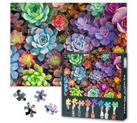 Puzzle astratto per piante grasse da 1000 pezzi, design ad acquerello, puzzle creativo per adulti, 27,5 x 19,7 pollici