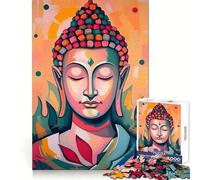 Puzzle astratto raffigurante un Buddha in meditazione, 1000 pezzi, ideale per adulti Gioco di logica e svago, con tagli perfetti e un tocco creativo (38x52cm)