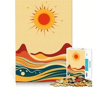 Puzzle astratto Sole e Onde da 1000 pezzi per adulti, gioco di logica, per il tempo libero a casa, taglio preciso, regalo speciale 50x75cm