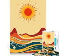 Puzzle astratto Sole e Onde, difficile da realizzare, per adulti, 1000 pezzi, gioco di logica, legame familiare, taglio di precisione, calda sorpresa 38x26cm