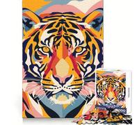 Puzzle astratto Tiger Pop da 1000 pezzi per adolescenti, giocattolo intelligente per momenti di condivisione, taglio preciso, pezzo da collezione artistico 50x75cm