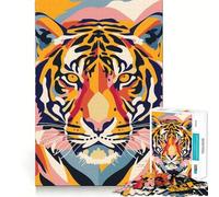 Puzzle astratto Tiger Pop da 1000 pezzi per adolescenti, giocattolo intelligente per momenti di condivisione, taglio preciso, pezzo da collezione artistico 50x75cm