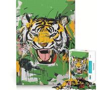 Puzzle astratto "Tiger Roar" da 1000 pezzi per adulti e ragazzi, gioco cognitivo, svago divertente, assemblaggio di motivi, regalo festivo 50x75cm