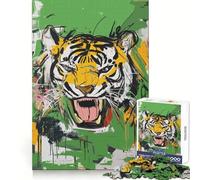 Puzzle astratto "Tiger Roar" per adulti, 1000 pezzi, gioco per esercizi mentali, rilassante, design, assemblaggio, regalo di Babbo Natale 38x26cm
