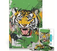 Puzzle astratto "Tiger Roar" per adulti, 1000 pezzi, gioco per esercizi mentali, rilassante, design, assemblaggio, regalo di Babbo Natale 38x26cm