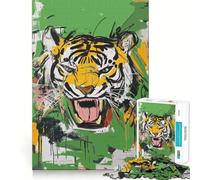 Puzzle astratto "Tiger Roar" per ragazzi, 1000 pezzi, gioco di abilità mentale, design semplice e divertente, regalo memorabile 38x52cm