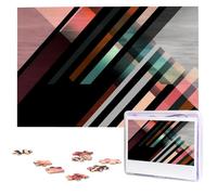 Puzzle astratto triangolo a righe puzzle in legno da 1000 pezzi puzzle con immagine personalizzata puzzle personalizzato per matrimonio adulto