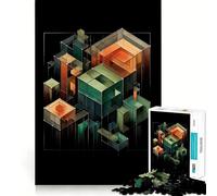 Puzzle astratto urbano da 1000 pezzi per adolescenti,gioco stimolante per la mente,montaggio sicuro e stabile,divertimento assicurato per tutta la famiglia (38x26cm)