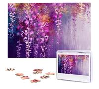 Puzzle astratto viola piangente fiore da foto 1000 pezzi Puzzle in legno personalizzato Puzzle impegnativo per adulti Immagine personalizzata Puzzle Regali per famiglia Matrimonio amico