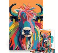 Puzzle astratto Yak da 1000 pezzi per ragazzi,gioco di memoria e concentrazione,taglio di qualità professionale,attività rilassante di gruppo al chiuso (38x26cm)