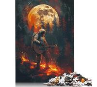 Puzzle Astronauta che suona la chitarra, puzzle rettangolare di alta qualità in carta riciclata al 100% per adulti e adolescenti, 1000 pezzi (75x50 cm)