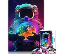 Puzzle "Astronauta che tiene la Terra" da 1000 pezzi per adolescenti, aiuta il cervello a esercitare i giocattoli avvincenti per coltivare la pazienza e l'interazione genitore-figlio, 38x26cm