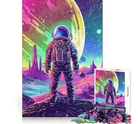 Puzzle Astronauta con Luci per Ragazzi 1000 Pezzi Allenamento per la Mente Rilassante Bordi Uniformi Elegante Regalo di Natale (50X75CM)