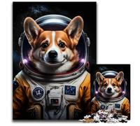 Puzzle Astronauta Corgi 1000 pezzi per adulti, puzzle in cartone, idea regalo di compleanno, gioco rompicapo impegnativo 26X38CM/10,23x14,96 pollici