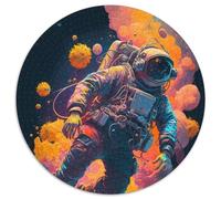 Puzzle Astronauta da 1000 pezzi, Rotondo, per Adulti, Design Intricato per Adolescenti, Decorazione Fai da Te e Divertimento per Stimolare la Mente (67,5x67,5cm)