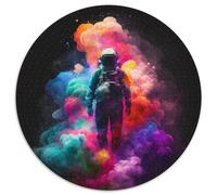 Puzzle Astronauta da 1000 pezzi, rotondo, per adulti, design intricato per adolescenti, decorazioni fai da te e divertimento per stimolare il cervello, 67,5x67,5 cm.