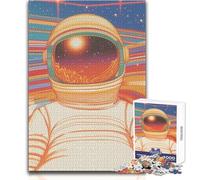 Puzzle Astronauta nello Spazio 1000 Pezzi per Adolescenti Gioco Divertente Sviluppo Cognitivo Speciale Regalo di Celebrazione Riflessivo Dimensioni 38x52cm