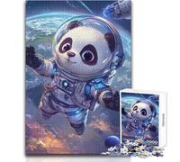 Puzzle Astronauta Panda nello Spazio 1000 Pezzi Gioco Divertente per lo Sviluppo Cognitivo Speciale Regalo di Celebrazione Riflessivo Dimensioni 38x52cm
