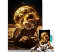 Puzzle Astronauta seduto sulla Luna Puzzle da 1000 pezzi per adulti ideale come regalo per tutta la famiglia adatto per bambini di età compresa tra 26 e 14 anni (26x38cm)