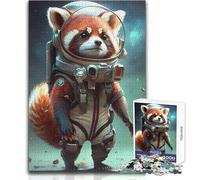 Puzzle astronauta spazio panda rosso 1000 pezzi per adolescenti gioco educativo per lo sviluppo delle competenze regalo perfetto per momenti speciali dimensioni 38x26cm