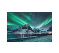 Puzzle Aurora 1000 Pezzi Norvegia Adulti, Puzzle di Legno da Principiante, Giochi Divertenti di Intrattenimento in Famiglia, DIY Creativi Hobby Adulti Uomo/Donna Decorazione Casa Regalo 1T-2006