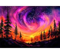 Puzzle Aurora boreale Puzzle 1500 Pezzi Albero Jigsaw Legno, Classici per Adulti DIY Gioco da Sfida si adattano perfettamente tra loro lettere sul retro Jigsaws for Kids and Adults Age 14 Years U-679