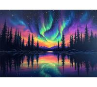 Puzzle Aurora boreale Puzzle 3000 Pezzi Albero Jigsaw Legno, Classici per Adulti DIY Gioco da Sfida si adattano perfettamente tra loro lettere sul retro Jigsaws for Kids and Adults Age 14 Years U-543