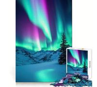 Puzzle Aurora Boreale su Montagne Innevate, 1000 pezzi, per adolescenti, stimola la capacità di ragionamento, favorisce la calma e il relax, ideale come regalo di compleanno (50x75cm)