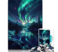 Puzzle Aurora Boreale sulla Neve da 1000 pezzi per adolescenti e adulti, regalo di compleanno, regali, arte murale per bambini dai 14 anni in su, 26x38cm