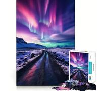 Puzzle Aurora Boreale Viola da 1000 pezzi per adulti, gioco cognitivo per momenti di condivisione, assemblaggio di modelli, oggetto ideale per i desideri di Babbo Natale (38x52cm)