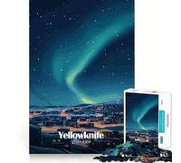 Puzzle Aurora Boreale Yellowknife da 1000 pezzi,gioco cognitivo divertente,struttura ad incastro precisa,attività per rafforzare i legami affettivi con i propri cari (38x52cm)
