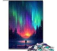 Puzzle Aurora in The Sky per adulti, 1000 puzzle, gioco interattivo per famiglie, sfida per la mente, giocattolo educativo, dimensioni 38x26cm
