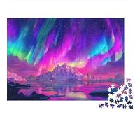 Puzzle Aurora Over Mountains Con 1000 Pezzi Per Adulti, Gioco Diabilità Impossibile Giochi Rilassamento E Intelligenza Regalo Per Amore E Amico 70x50cm/1000pcs