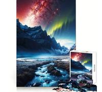 Puzzle Aurora Over The Stream da 1000 pezzi per adolescenti, ideale per sviluppare le capacità mentali, favorire la calma e il relax Un regalo perfetto (38x52cm)