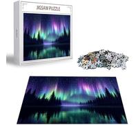 Puzzle Aurora Puzzle 1000 Pezzi Jigsaw Adulti DIY Classici Gioco, Puzzles a Forma di Lago, Giochi Rilassamento e Intelligence per Ragazzi da 14 Anni 75 x 50 cm/1000 pcs con Scatola Regalo B-2387
