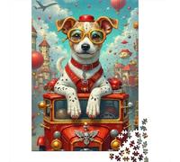 Puzzle Auto Vintage Cane Viaggiatore, 1000 Pezzi Carta Riciclata per Adulti e Oltre i 12 Anni, Gioco Educativo per Rilassarsi 52x38cm/1000pcs