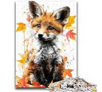 Puzzle Autumn Fox da 1000 pezzi per adulti e ragazzi, per età 14+, gioco, decorazione da parete, regali unici per compleanno e Natale, 50x75cm
