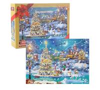 Puzzle 'avvento - Giocattolo interattivo di 1008 pezzi, design del conto alla rovescia della scena della neve di 24 giorni, puzzle educativo per le vacanze, funzione di attività divertente per