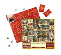 Puzzle Avvento Natalizio - 1000 Pezzi Con Babbo Natale E Pupazzo Di Neve, Attività Impegnative,Puzzle del Conto alla Rovescia per le Feste Natalizie - Per Adulti Donne Uomini Famiglia