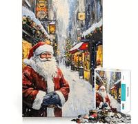 Puzzle Babbo Natale sta arrivando in città per ragazzi, 1000 pezzi, gioco per allenare la mente, rilassante, artistico, da assemblare, (38x52cm)