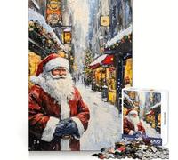 Puzzle Babbo Natale sta arrivando in città per ragazzi, 1000 pezzi, gioco per allenare la mente, rilassante, artistico, da assemblare, (38x52cm)
