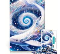 Puzzle "Balena bianca stravagante in una galassia" per ragazzi,1000 pezzi,gioco che migliora le capacità cognitive,pezzi di dimensioni uniformi e precisi,attività divertente per tutta la famiglia