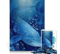 Puzzle Balena Blu Profondo Mare 1000 Pezzi Gioco di Abilità Creativa Componenti Robusti e Precisi Facile da Ritagliare Ideale per Viaggiare Gioco per Allenare la Mente Regalo (38x26cm)