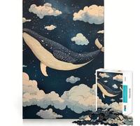 Puzzle "Balena che nuota tra le nuvole" da 1000 pezzi,gioco di costruzione Focus,incastro perfetto,attività gratificante per le giornate di pioggia (38x52cm)