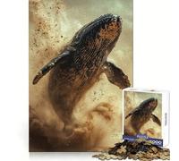 Puzzle "Balena che salta dalla sabbia" da 1000 pezzi per ragazzi, stimolante per la mente, passatempo rilassante, facile da assemblare, regalo di Natale ideale (50x75cm)