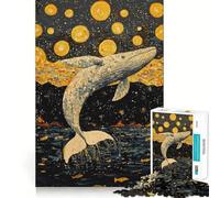 Puzzle "Balena che salta tra le stelle" da 1000 pezzi,gioco di concentrazione mentale,tagli di precisione,bordi lisci,attività coinvolgente per serate tranquille (38x52cm)