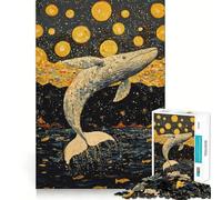 Puzzle "Balena che salta tra le stelle" da 1000 pezzi,gioco di costruzione che mette alla prova la concentrazione,montaggio sicuro e preciso,divertimento in casa durante le vacanze (50x75cm)